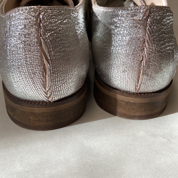 Tosca Blu silver lace up loafers size 38 - perfect for autumn!! Metallic! - Picture 6 of 10